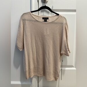 Tahari Beige Striped Knit Top Size Small - New With Tags